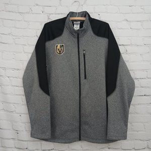 NHL Golden Knights Mens Full Zip Jacket Size XL Gray/Black Logo Embroidered